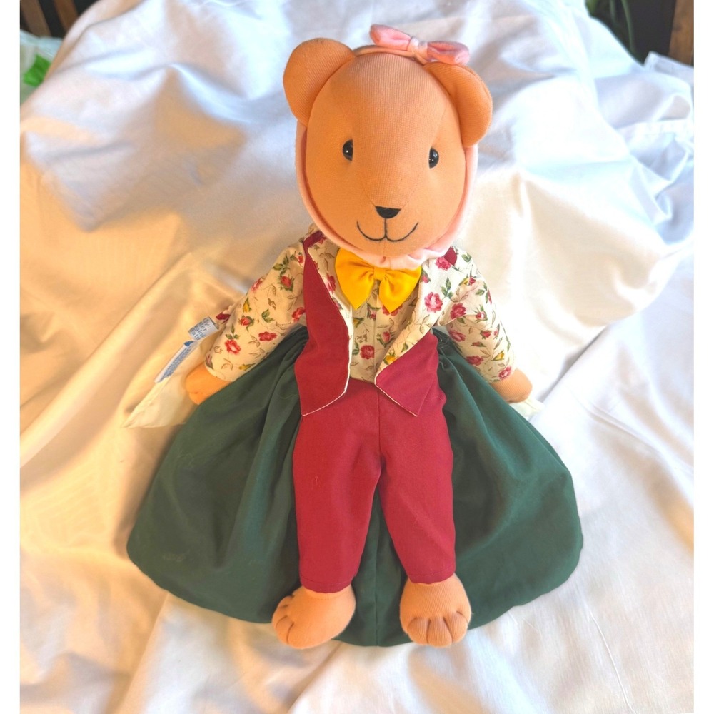 Vintage Topsy Turvy Doll Girl Blonde Braids Pink Polka Dot Dress Mouse Prince - Picture 3 of 7